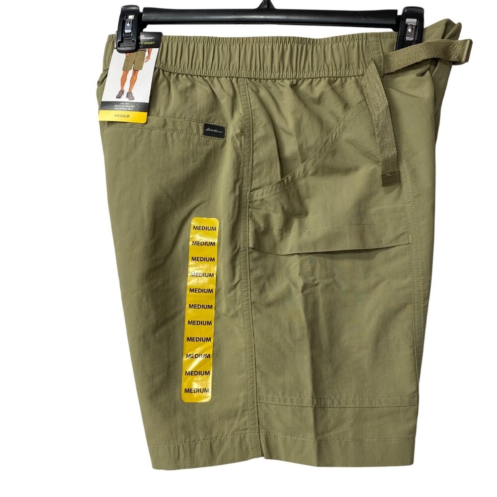 Eddie Bauer Mens Ripstop Tech Shorts Medium Elastic Waist Nylon MD‎ NWT